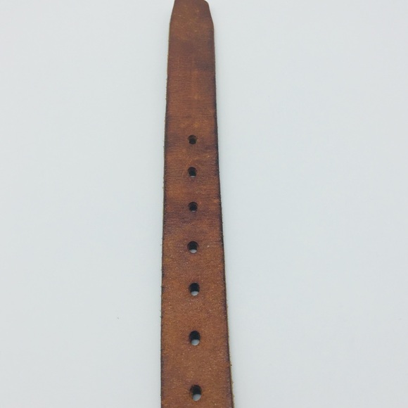 BOHO LEATHER BELT w/ SOLID BRASS BUCKLE || Brown - Picture 4 of 5